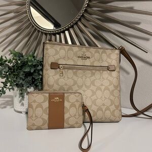 Coach Rowan Bag and zip around wristlet